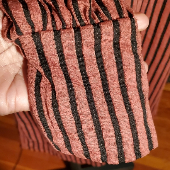 Zara Trafaluc Mauve and Black Vertical Striped Midi Dress Size Medium - Picture 9 of 10